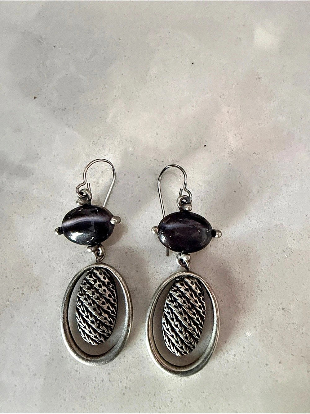 Chico's Silver-Tone Oval Drop Earrings
